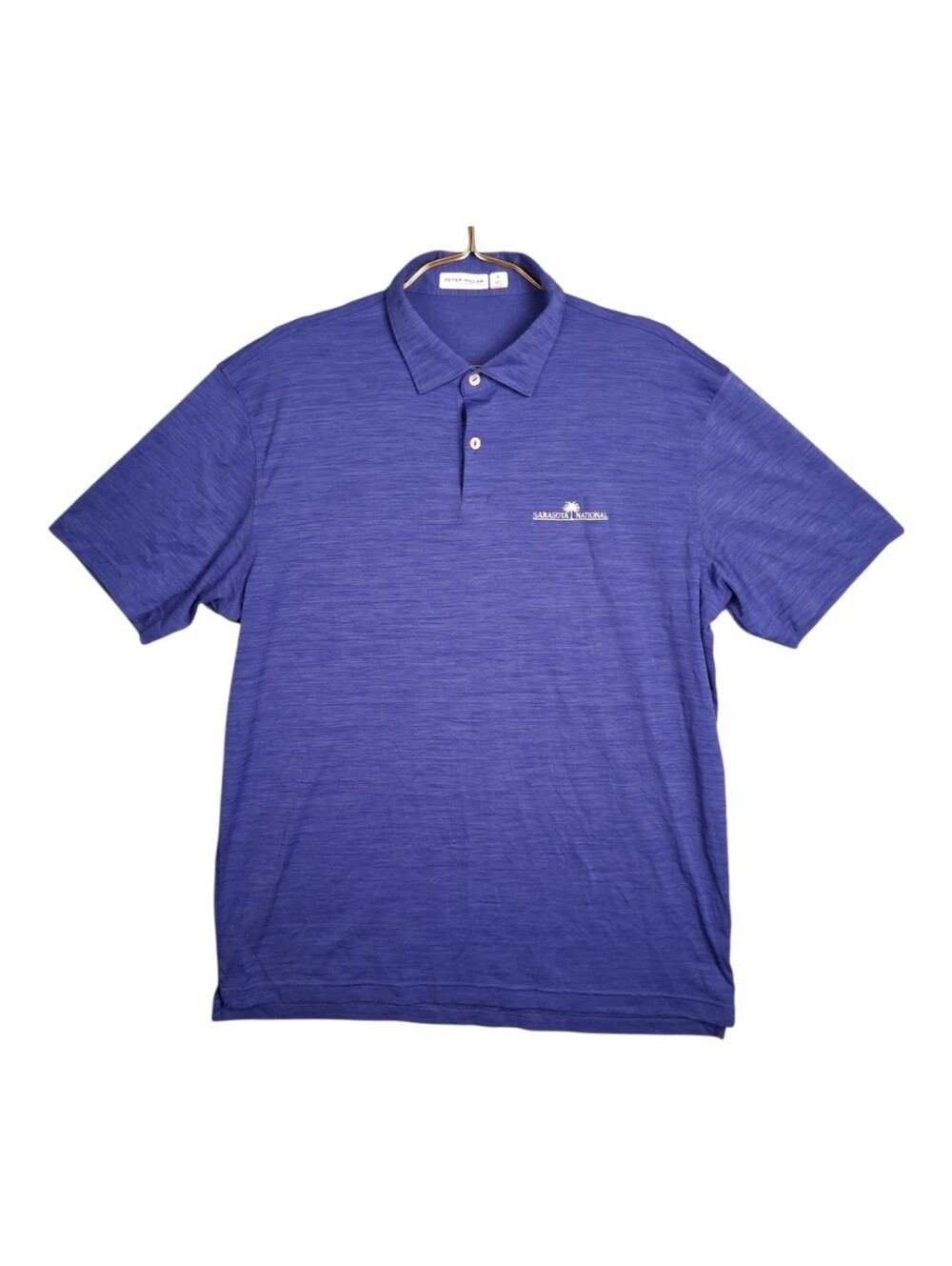 Peter Millar Golf Polo Shirt Mens L Large Blue Featherweight UPF 50+ Sarasota